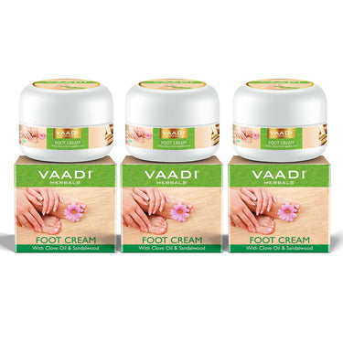 Vaadi Herbals Foot Cream, Clove and Sandal Oil, 30g x 3